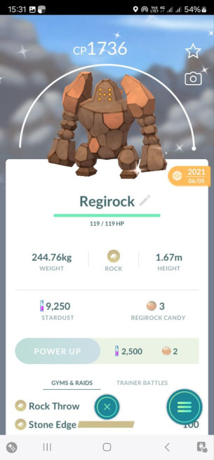 Legendary Shiny Regirock | 10 lvl | Mewtwo