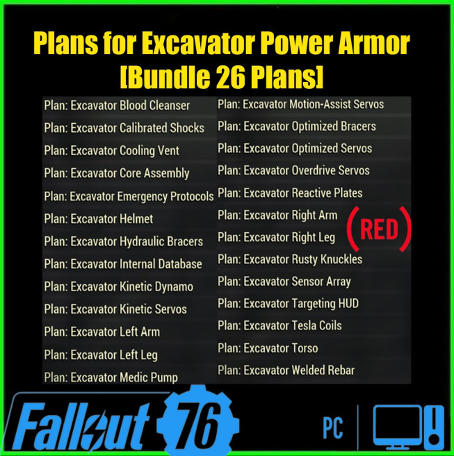 Plans for Excavator Power Armor [Bundle 26 Plans]