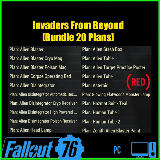 Invaders From Beyond[Bundle 20 Plans]Alien Disitengrator/Alien Blaster/Human Tube and etc]