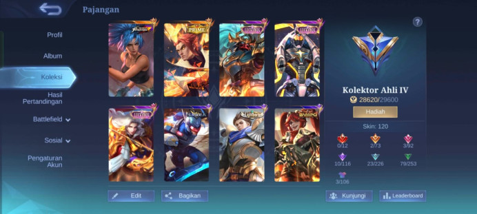 #ML.1003 Instant lvl 30 hero55 skin120  Deliveryandroid+ios+PC guaranteed+reliable+friendly price