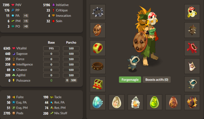 Stuff Multi vl 200 sacri + stuff feu elio lvl 200 parfait jet + Top Bonus - livraison 5 minutes