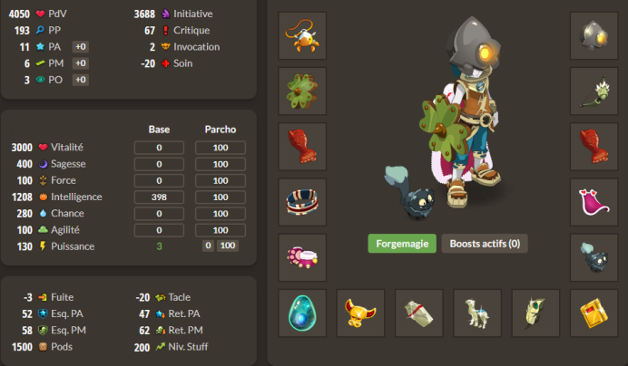 Stuff Multi vl 200 sacri + stuff feu elio lvl 200 parfait jet + Top Bonus - livraison 5 minutes