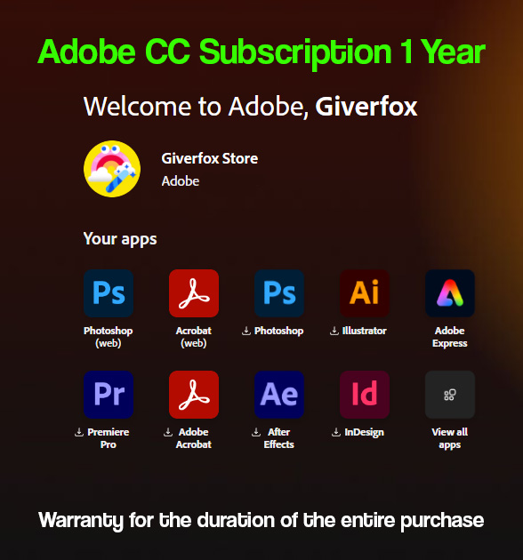 [ Adobe Creative Cloud 1 YEAR - 12 Months ] - Private Account + Full ...