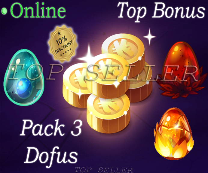 imagiro : Pack 3 dofus ( Dofus Turquoise + Dofus pourpre + Dofus Vulbis ) + Top bonus - Delivery time 1 minute