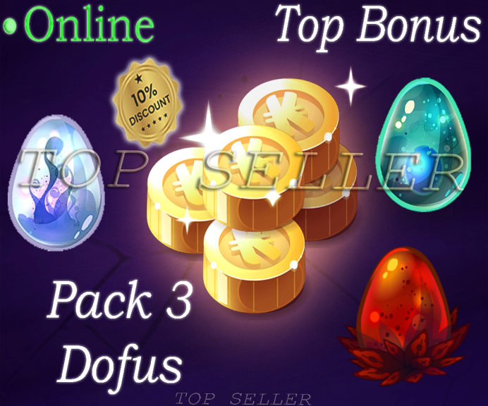 Draconiros : Pack 3 dofus ( Dofus Nebuleux + Dofus Turquoise + Dofus Vulbis ) + Top bonus - Delivery time 1 minute