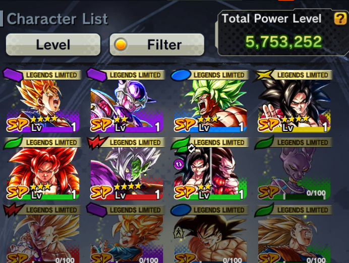 LVL130/// GT Team. Ultra SS4 gogeta+ 7 legends limited +60 SP