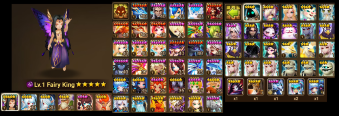 Asia - LD5 - Nyx ( dark fairy king ) + LD4 - Dark Ciri + Tower 200F + Fire\Wind\Dark - SSS + 12 Nat5 + Chakra + Teshar + Geralt + Seara +R