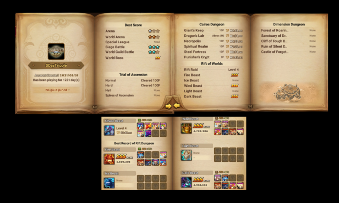 Asia - LD5 - Nyx ( dark fairy king ) + LD4 - Dark Ciri + Tower 200F + Fire\Wind\Dark - SSS + 12 Nat5 + Chakra + Teshar + Geralt + Seara +R