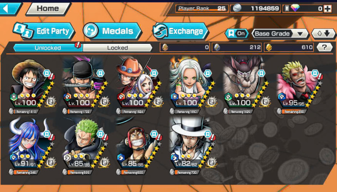 BR224-IOS+Android-4/3 Ex Meta Max(Snake+Lucci+Yamato Ace+Zoro)+Jabra Max+Sup 141%+Good Medal+610 Frag+Egghead Zoro+Egghead Luffy+S-Hawk+Ulti