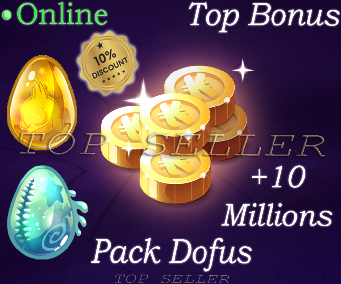 Draconiros : Pack 2 dofus ( Dofus Ocre + Dofus Abyssal ) + 10 Millions kamas + Top bonus - Delivery time 1 minute