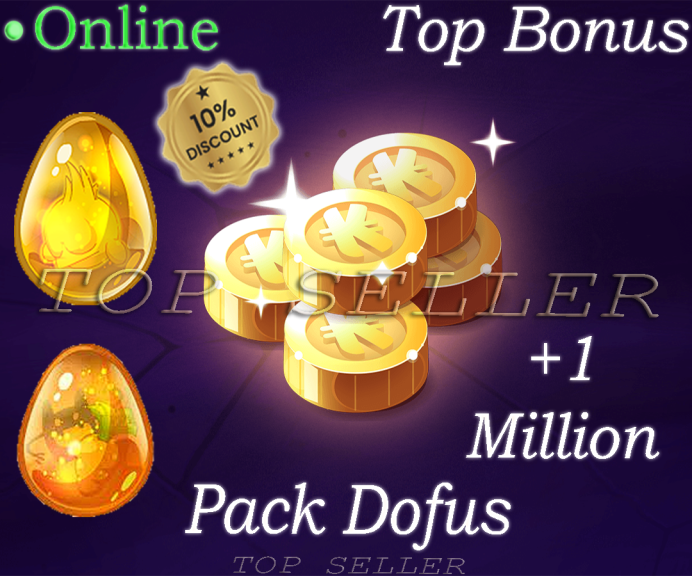 Draconiros : Pack 2 dofus ( Dofus Ocre + Dofus cawotte ) + 1 Million kamas + Top bonus - Delivery time 1 minute