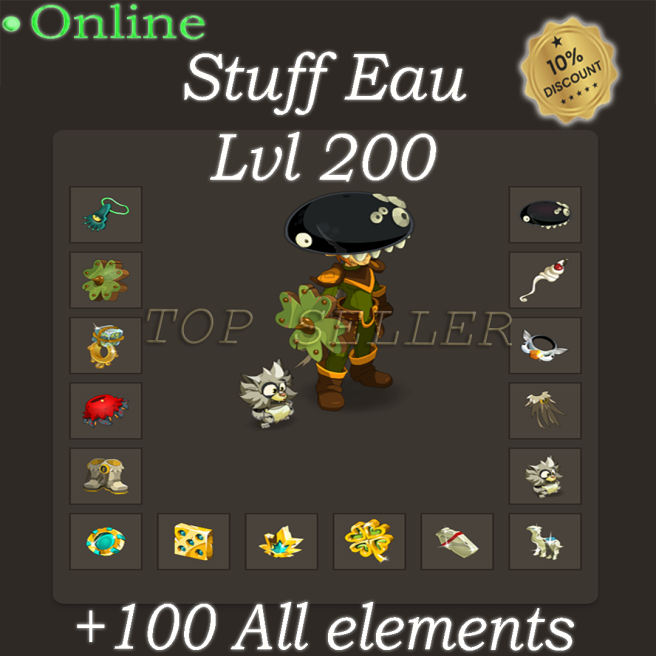 imagiro : up lvl 200 + Stuff eau bon jet 1555 Chance - 11 Pa / 6 Pm - 168 Do Eau + Kit 100 all elements + Top bonus kamas - livraison 1 minute