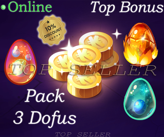 Tylezia : Dofus Dolmanax + Dofus turquoise + Dofus pourpre + Top bonus - Fast delivery