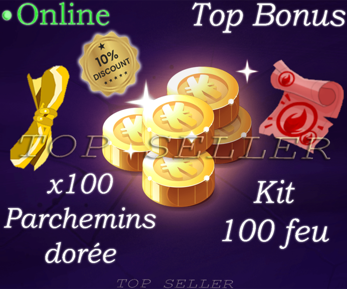 Tylezia : Parchemins doree x100 + Kit Prchemin feu + Top bonus kamas - Fast Delivery