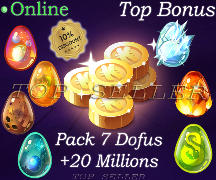 Tylezia : Pack x7 Dofus  + 20.000.000 Kamas + Top bonus kamas - Fast Delivery