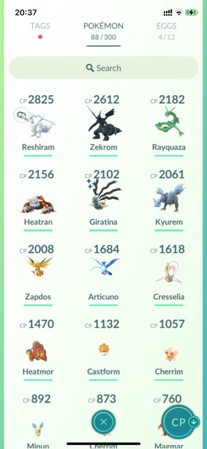 lvl21,have Legendary Reshiram Zekrom Rayquaza Heatran Giratina Kyurem Zapdos Articuno,some nice pokemons N8384