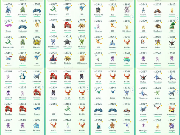 lvl58,have 100IV Legendary Dialga Rayquaza,have 73 Legendary,70 Shiny, 64 nice 100IV pokemons,many nice pokemons   N8393