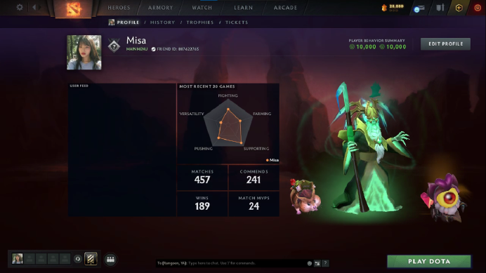 27 LVL = comportement: 10000 = classement précédent: Herald 4 (462 - 615 MMR) = no vac = 750 heures