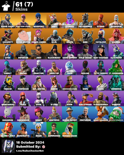 [PC/PSN/XBOX] 61Skins *OG STW*|Dizzie,Recon Expert,Bandolette,Centurion,Dusk,Fable,Catalyst,Drift,Verve,Calamity,Orange Justice| Full Access