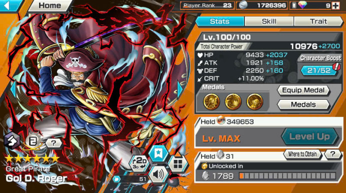 BR227-IOS+Android-3 Ex Meta(Roger V2+Yamato Ace+White Beard)+Rayleigh Max+Support 133%+Good Medal+Jabra+Egghead Zoro+Sanji+Robin+Lawoni+Katakuri