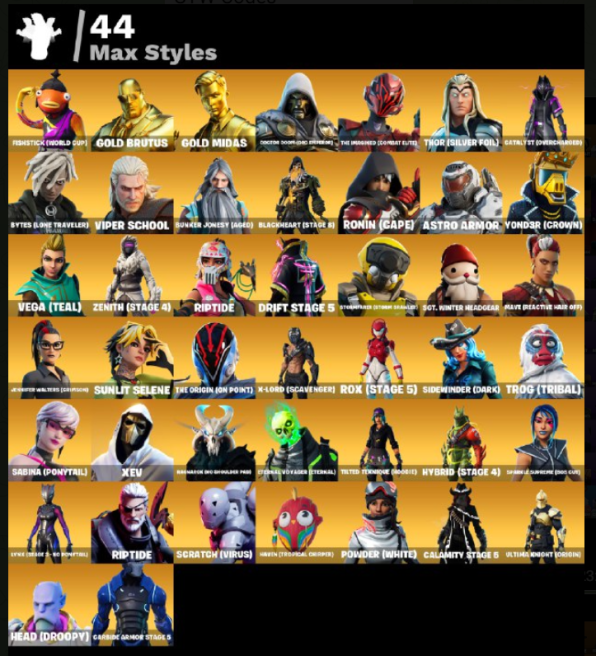 177 Skins| Glow | Rogue Agent | Trailblazer | Darth Vader | Nezumi | Catalyst qwK8