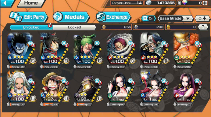 BR244-IOS+Android+2 Ex(Snake+Luffy)+Good Medal+Shiryu Max+Katakuri Max+Support 119%+Pacifista+Neptune+Bikini Nami+Kalgara+Ulti