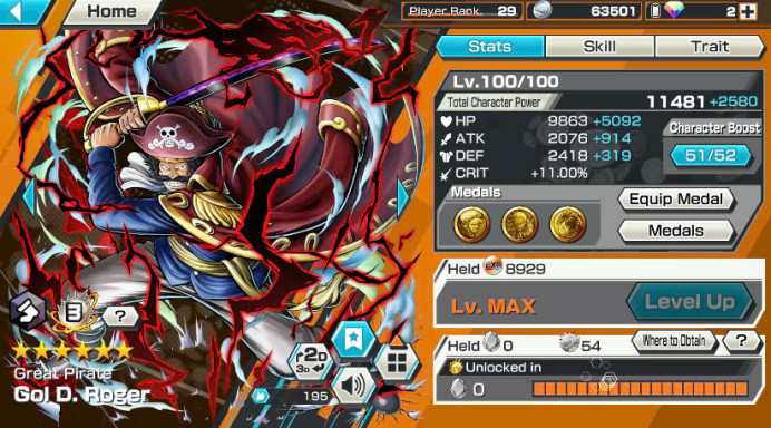 BR256-Hyber 6+Roger V2 Nearly Boost 4 51/52+White Beard+Roger V1+Black Beard+Good Medal+Support 144%+New Uta+Broggy+Carrot max+Kaku+Rayleigh