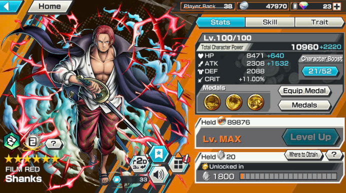 BR258-IOS+Android-3 Ex Meta Max(Shank V3+Kid Law+Big Mom)+Good Medal+Support 137%+Oden V2+Sanji+King+Ulti+Rayleigh+Katakuri