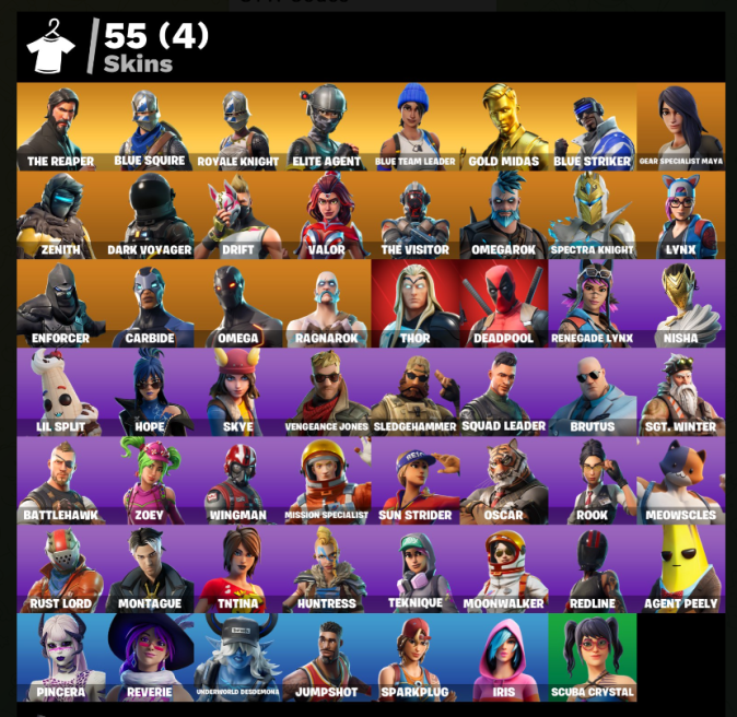 [/STEAM/NINTENDO,PSN ]/ 55 Skins / The reaper/take the L/blue squire/elite agent TUK107 
