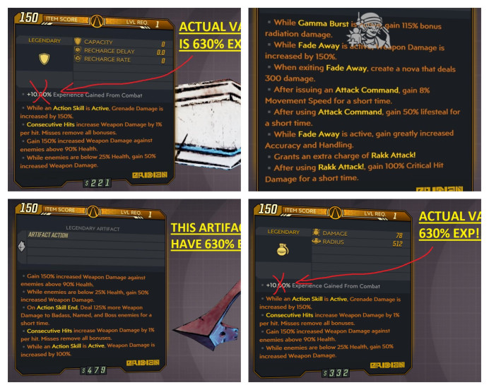 [PC/XB/PS] LVL1 FLAKK EXP PACK (FLAKK CM + SHIELD + GRENADE + ARTIFACT + BONUS L1 SICK WEAPON) - BEST LEVELING EXP PACK FOR FLAKK!!!