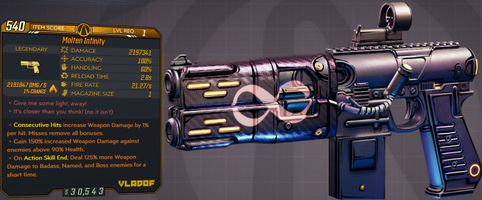 [PC/XB/PS] LVL1 INFINITY - 2.197.341 DMG (+2.19 MIL FIRE DMG) - 21.27 FIRE RATE! - ANOINTED x3!!!