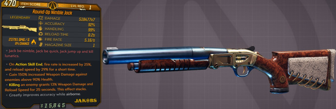 [PC/XB/PS] LVL1 NIMBLE JACK - 518.477x7 DMG!!! - 0.2s RELOAD - 5.16 FIRE RATE - ANOINTED x3!!!