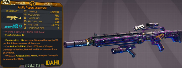 [PC/XB/PS] LVL1 SOULRENDER - 1.235.537 DMG (110% CRYO EFFICIENCY) - 16.71 FIRE RATE - INF AMMO/NO RELOAD - ANOINTED x3 - INSANE!!!