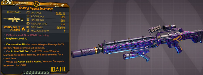 [PC/XB/PS] M10/L72 - SOULRENDER 5.125.111 DMG (+5.65 MILL FIRE DMG!!) - 26.91 FIRE RATE - INF AMMO/NO RELOAD - ANOINTED x3 - INSANE!!!