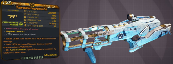 [PC/XB/PS] M10/L72 - PLASMA COIL 3.86 MIL DMG (+29.8 MIL SHOCK/RAD DMG) - INSTANT CHARGE - 35.44 FIRE RATE - ANOINTED x3!