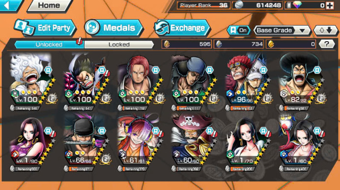 BR299-IOS+Android-5 Ex Meta(Luffy Gear 5 Max+Shank V3 Max+Kid Law+Roger V2+Zoro)+Good Medal+Support 152%+Noland+Kaku+New Uta+Oden V2