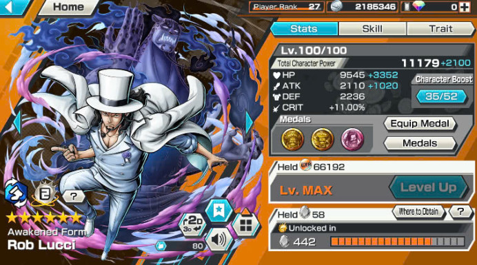 BR286-3 Ex Meta Max(Lucci Nearly Boost 3-35/52+Luffy Gear 5+Roger V1)+Good Medal+Support 141%+Kaku Max+New Uta+Rayleigh+Bluneo+D.Grap+Egg Zoro