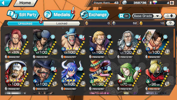 BR294-IOS+Android-4 Ex(Shank V3+Lucci+Kaido Hybrid+Akainu)+Good Medal+SUP 147%+BF Max(Rayleigh+Ulti+Young Ray+Peros+Noland+King+Pacifista+Tesoro