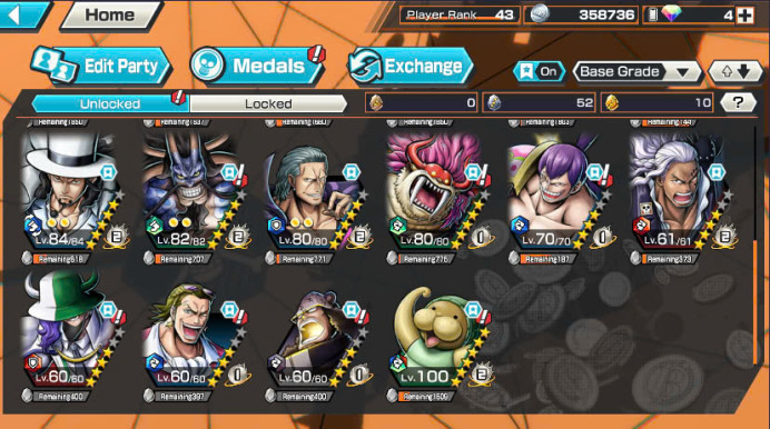 BR294-IOS+Android-4 Ex(Shank V3+Lucci+Kaido Hybrid+Akainu)+Good Medal+SUP 147%+BF Max(Rayleigh+Ulti+Young Ray+Peros+Noland+King+Pacifista+Tesoro