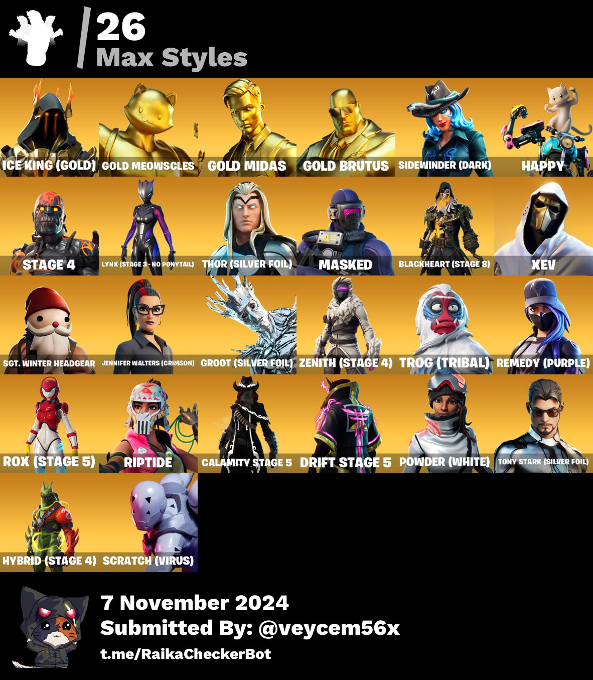 [PC] 370 skins | Gold Midas | Gold Brutus | Modena Icon | Chun-Li ...