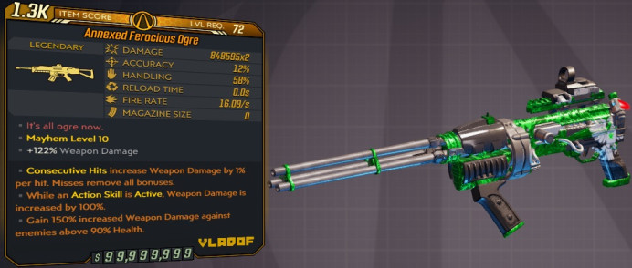 [PC/XB/PS] M10/L72 - OGRE 848.595x2 DMG - 16.09 FIRE RATE, NO RELOAD/INFINITE AMMO - ANOINTED x3 - INSANE RIFLE