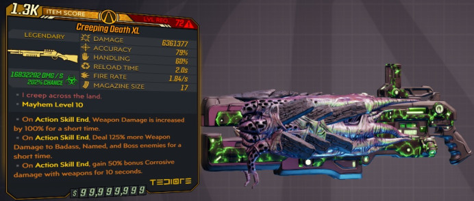 [PC/XB/PS] M10/L72 - CREEPING DEATH XL 6.361.000 DMG (+16.8 MIL CORROSIVE DMG) - ANOINTED x3 - INSANE SHOTGUN!!!
