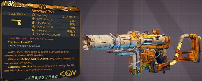 [PC/XB/PS] M10/L72 - TIZZY 1.135.743x2 - ~115 SHOTS TO BREAK - 3s REPAIR TIME - ANOINTED x3