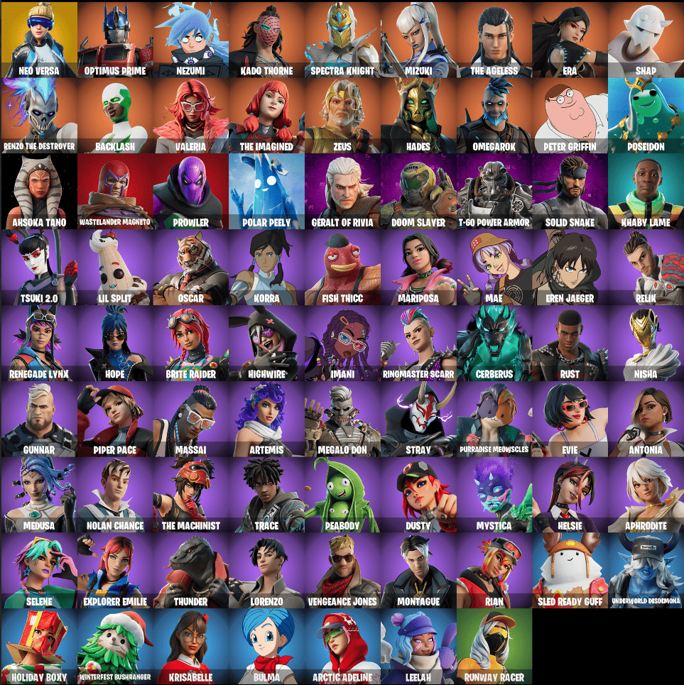 PC/PSN/XBOX/Nintendo | 79 skins | Neo Versa | Backlash | Get Griddy - iGV