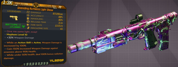 [PC/XB/PS] M10/L72 - LIGHT SHOW 971.200x4 DMG (+968k CORROSIVE DMG) - 13.21 FIRE RATE, 45 MAG SIZE - ANOINTED x3