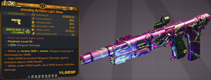 [PC/XB/PS] M10/L72 - LIGHT SHOW 910.501x4 DMG (+908k RADIATION DMG) - 13.21 FIRE RATE, 45 MAG SIZE - ANOINTED x3
