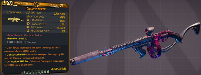 [PC/XB/PS] M10/L72 - BEKAH 12.957.780 DMG - 1.5s RELOAD - 15.73 FIRE RATE - ANOINTED x3