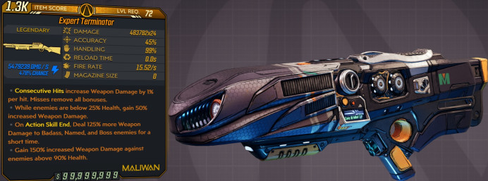 [PC/XB/PS] M10/L72 TERMINATOR (BYPASS MONSTER IMMUNITY PHASE!!!) - 483.782x24 DMG - 15.52 FIRE RATE - INFINITE AMMO/NO RELOAD - ANOINTED x4!!!
