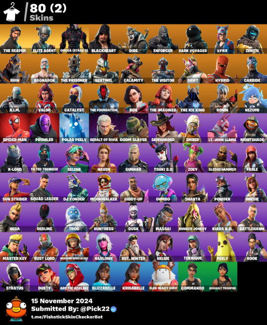 FA - [PSN/XBOX/SWITCH/PC] - | The Reaper | Elite Agent | Take The L | Omega (stage 5) | Blackheart | Dire | Enforcer | 80 skins