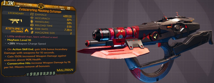[PC/XB/PS] M10/L72 - CUTSMAN 409.135 DMG (+873k FIRE DMG) - INFINITE AMMO/NO RELOAD - 7.39 FIRE RATE - ANOINTED x3